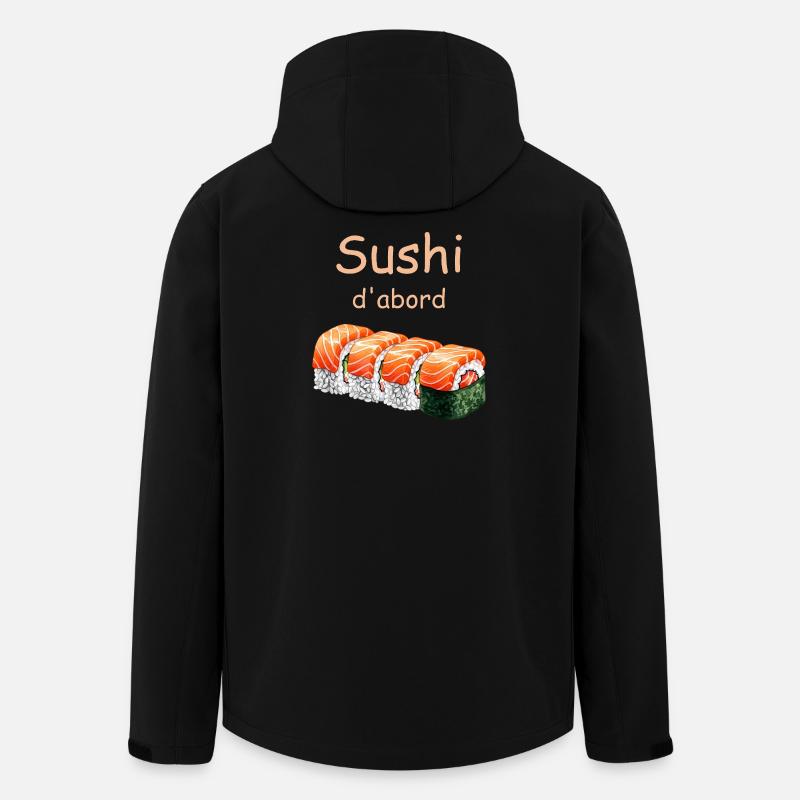 Sushi First Illustration - Men’s Recycled Softshell Jacket by Stanley/Stella - black