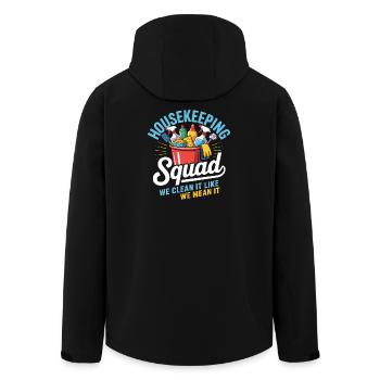 Funny Cleaning Design - Men’s Recycled Softshell Jacket by Stanley/Stella - black - Back - AI Model Male 185 light (185cm)