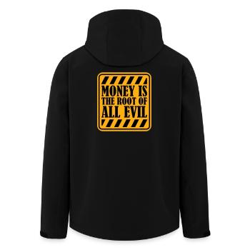 Money Root Evil Capitalism Greed Finance Rich - Men’s Recycled Softshell Jacket by Stanley/Stella - black - Back - AI Model Male 185 light (185cm)