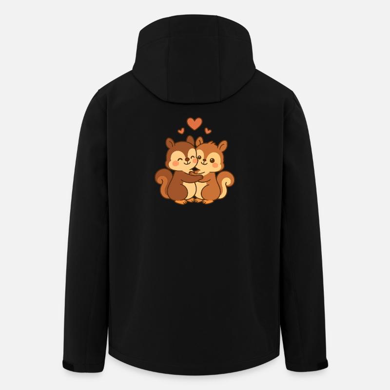 Squirrel Couple Valentine's Day - Men’s Recycled Softshell Jacket by Stanley/Stella - black