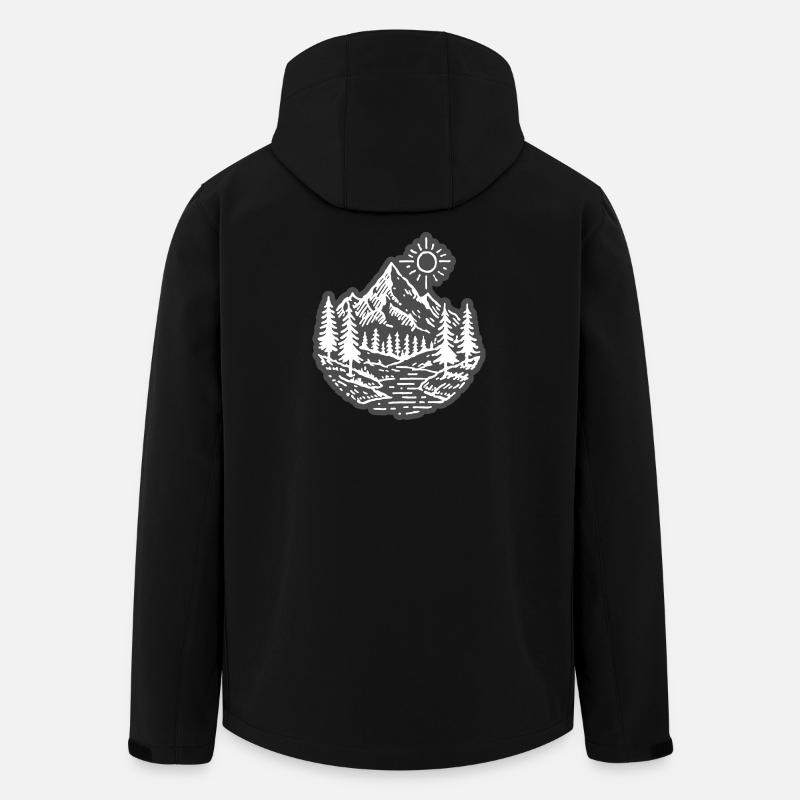 Berge Tal Landschaft Wald - Recycelte Männer Softshell-Jacke von Stanley/Stella - Schwarz