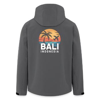 Coucher de soleil à Bali Indonésie - Veste softshell homme en polyester recyclé Stanley/Stella - charbon - Dos - AI Model Male 185 light (185cm)