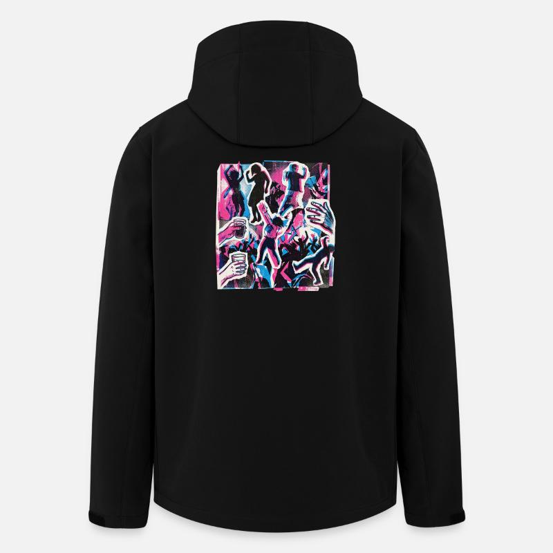 Fête rétro des années 90 - Veste softshell homme en polyester recyclé Stanley/Stella - noir