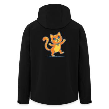 Smiling Orange Cat - Men’s Recycled Softshell Jacket by Stanley/Stella - black - Back - AI Model Male 185 light (185cm)
