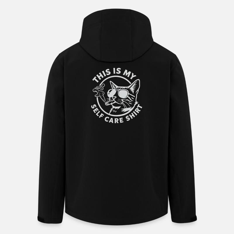 Mon t-shirt de chat d’auto-soin - Veste softshell homme en polyester recyclé Stanley/Stella - noir