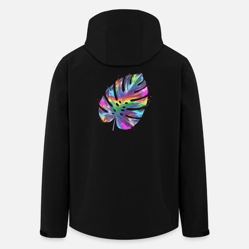 Regenbogen Monstera Wasserfarbe - Recycelte Männer Softshell-Jacke von Stanley/Stella - Schwarz