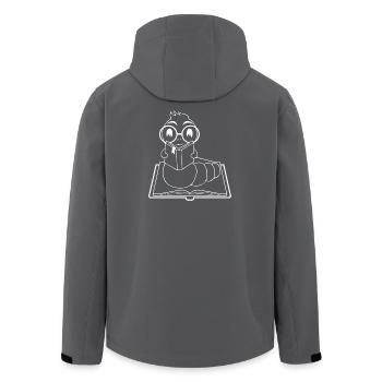 Silhouette de nerd de lecteur minimaliste - Veste softshell homme en polyester recyclé Stanley/Stella - charbon - Dos - AI Model Male 185 light (185cm)