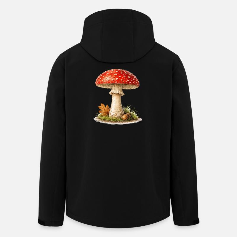 Rêve d’automne de champignon - Veste softshell homme en polyester recyclé Stanley/Stella - noir