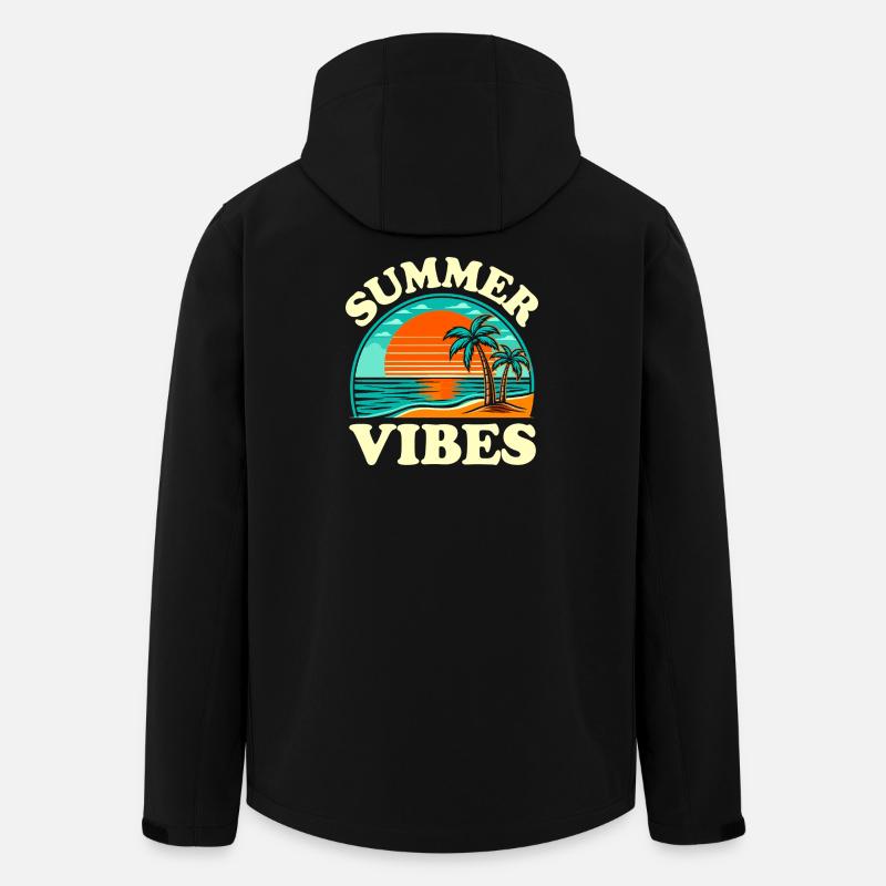 Summer Vibes Beach Sun - Men’s Recycled Softshell Jacket by Stanley/Stella - black