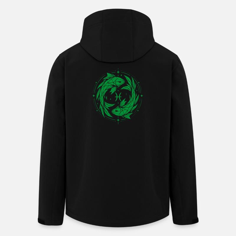Pisces Symbol – Gentle & Modern - Men’s Recycled Softshell Jacket by Stanley/Stella - black