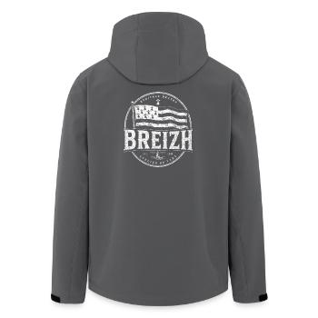 Breizh Drapeau Breton Héritage Vintage Maritime - Veste softshell homme en polyester recyclé Stanley/Stella - charbon - Dos - AI Model Male 185 light (185cm)