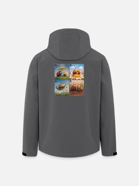 Ladybug and Bee: A Beautiful Friendship - Men’s Recycled Softshell Jacket by Stanley/Stella - black