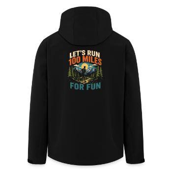 Let's Run 100 Miles For Fun Ultra Runner Shirt - Men’s Recycled Softshell Jacket by Stanley/Stella - black - Back - AI Model Male 185 light (185cm)