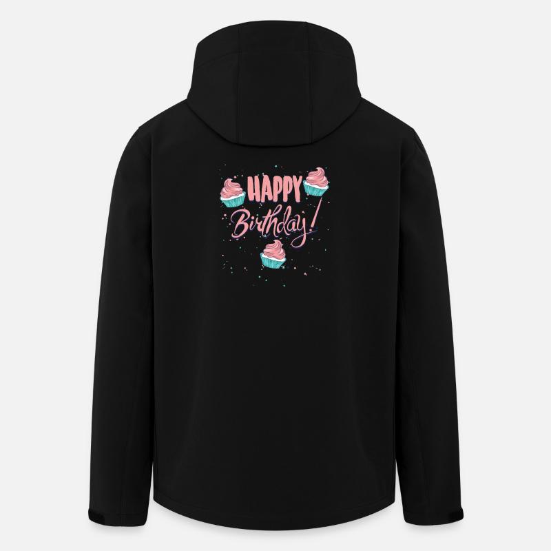 Happy Birthday mit Cupcakes - Recycelte Männer Softshell-Jacke von Stanley/Stella - Schwarz