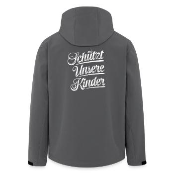 Menschenrechte Kinder - Schützt unsere Kinder - Recycelte Männer Softshell-Jacke von Stanley/Stella - Schwarz - Hinten - AI Model Male 185 light (185cm)