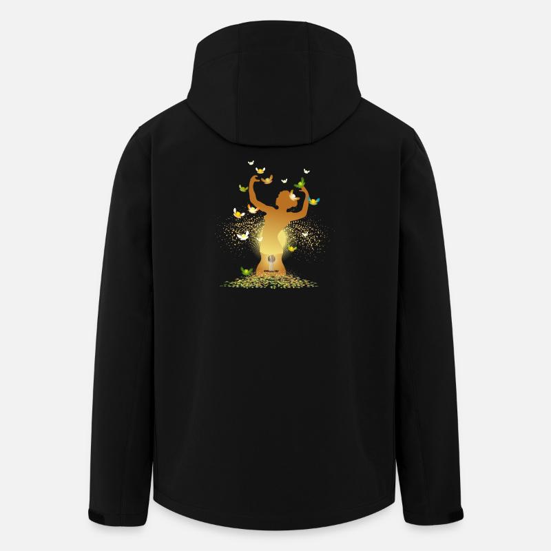 surreal guitar motif with dancer - Men’s Recycled Softshell Jacket by Stanley/Stella - black