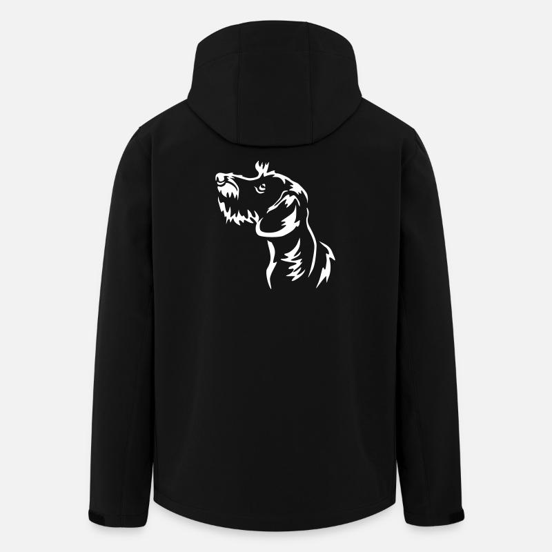 Tête de teckel « Black Edition » - Veste softshell homme en polyester recyclé Stanley/Stella - noir