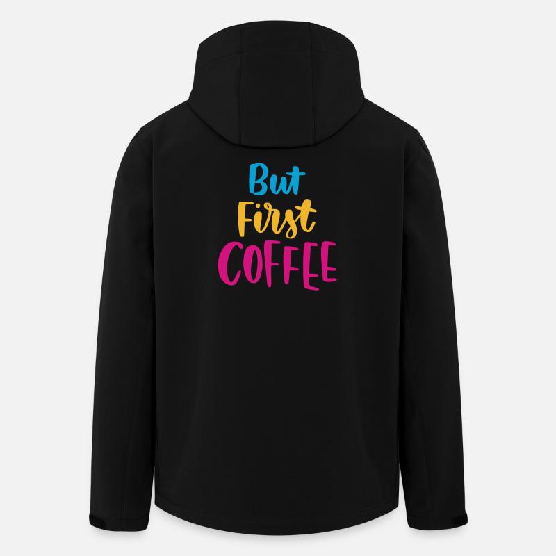 Aber erster Kaffee - Recycelte Männer Softshell-Jacke von Stanley/Stella - Schwarz