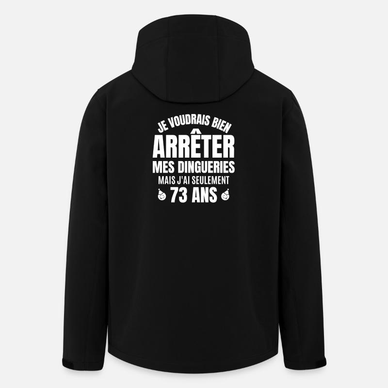 anniversaire 73 ans, anniversaire - Veste softshell homme en polyester recyclé Stanley/Stella - noir
