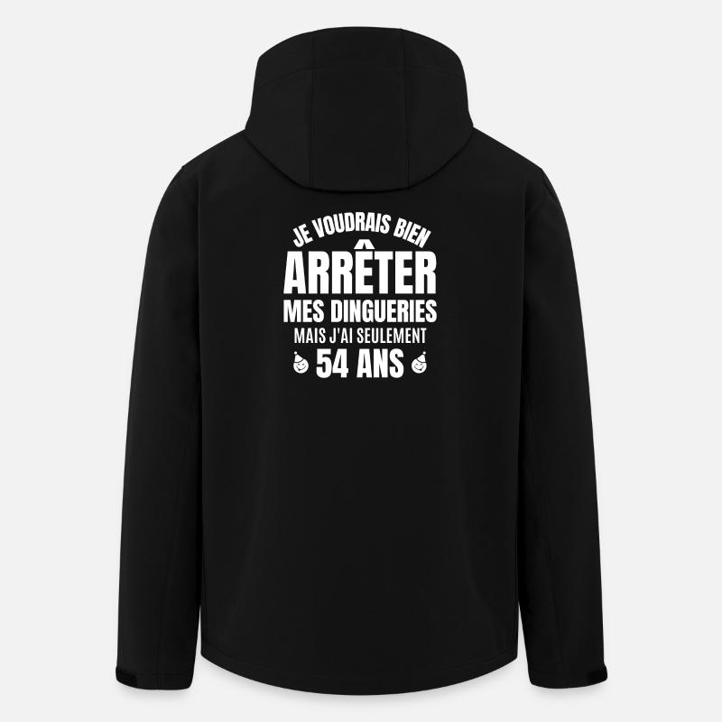 anniversaire 54 ans, anniversaire - Veste softshell homme en polyester recyclé Stanley/Stella - noir