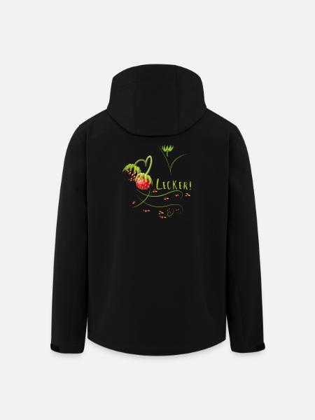 Erdbeerzeit, lecker, Erdbeere - Recycelte Männer Softshell-Jacke von Stanley/Stella - Schwarz