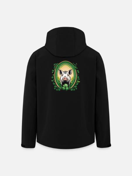 Lucky Pig - Men’s Recycled Softshell Jacket by Stanley/Stella - black