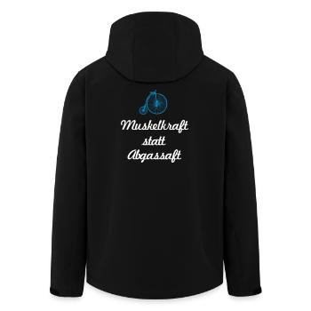 Rad Retro Vintage Fahrrad Radfahrer Fan Klima - Recycelte Männer Softshell-Jacke von Stanley/Stella - Schwarz - Hinten - AI Model Male 185 light (185cm)