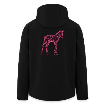 Pferd rosa pink - Recycelte Männer Softshell-Jacke von Stanley/Stella - Schwarz - Hinten - AI Model Male 185 light (185cm)