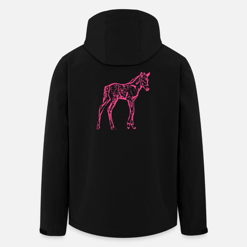 Pferd rosa pink - Recycelte Männer Softshell-Jacke von Stanley/Stella - Schwarz