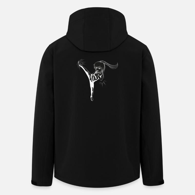 Chibi Girl with kick - white - Men’s Recycled Softshell Jacket by Stanley/Stella - black