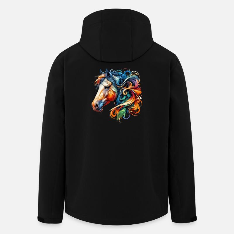 Pferd - Recycelte Männer Softshell-Jacke von Stanley/Stella - Schwarz