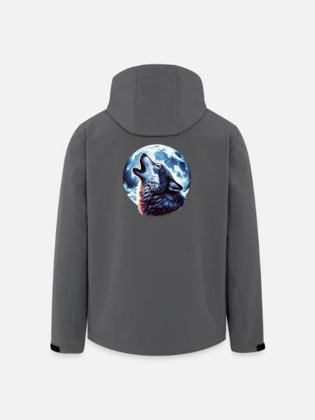 Wolf howls at the full moon - Men’s Recycled Softshell Jacket by Stanley/Stella - black