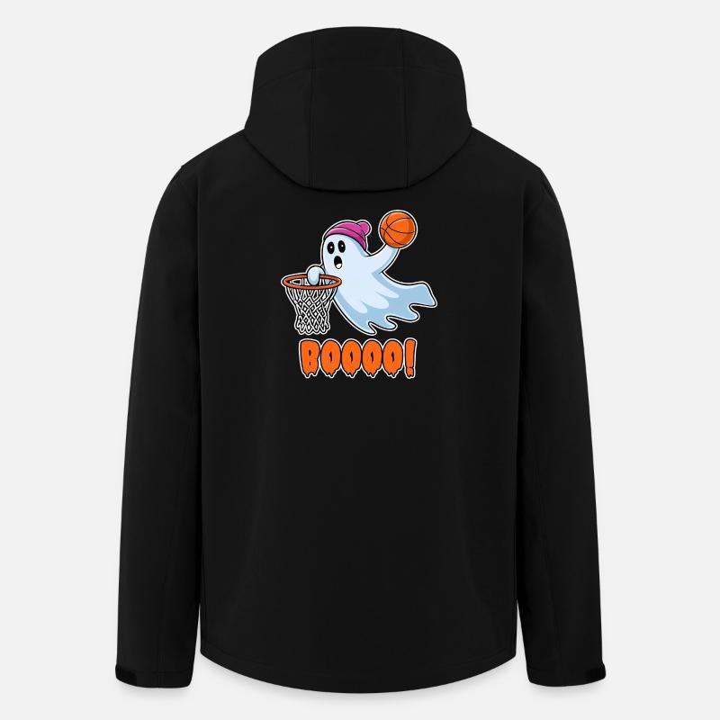 Basketball-Geist mit "Boooo!" Dunking Aktion - Recycelte Männer Softshell-Jacke von Stanley/Stella - Schwarz