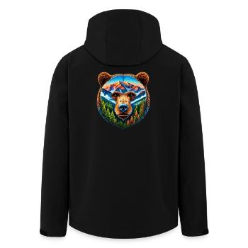 Bear - Men’s Recycled Softshell Jacket by Stanley/Stella - black - Back - AI Model Male 185 light (185cm)