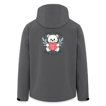 Süße Bär mit Herz und Botschaft - Recycelte Männer Softshell-Jacke von Stanley/Stella - Schwarz - Hinten - AI Model Male 185 light (185cm)