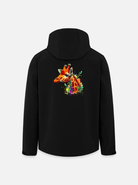 Girafe - Veste softshell homme en polyester recyclé Stanley/Stella - noir