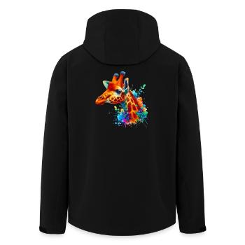 Giraffe - Recycelte Männer Softshell-Jacke von Stanley/Stella - Schwarz - Hinten - AI Model Male 185 light (185cm)