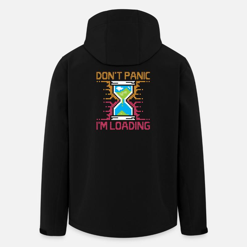 Don't Panic – Pixel Loading Sanduhr - Recycelte Männer Softshell-Jacke von Stanley/Stella - Schwarz