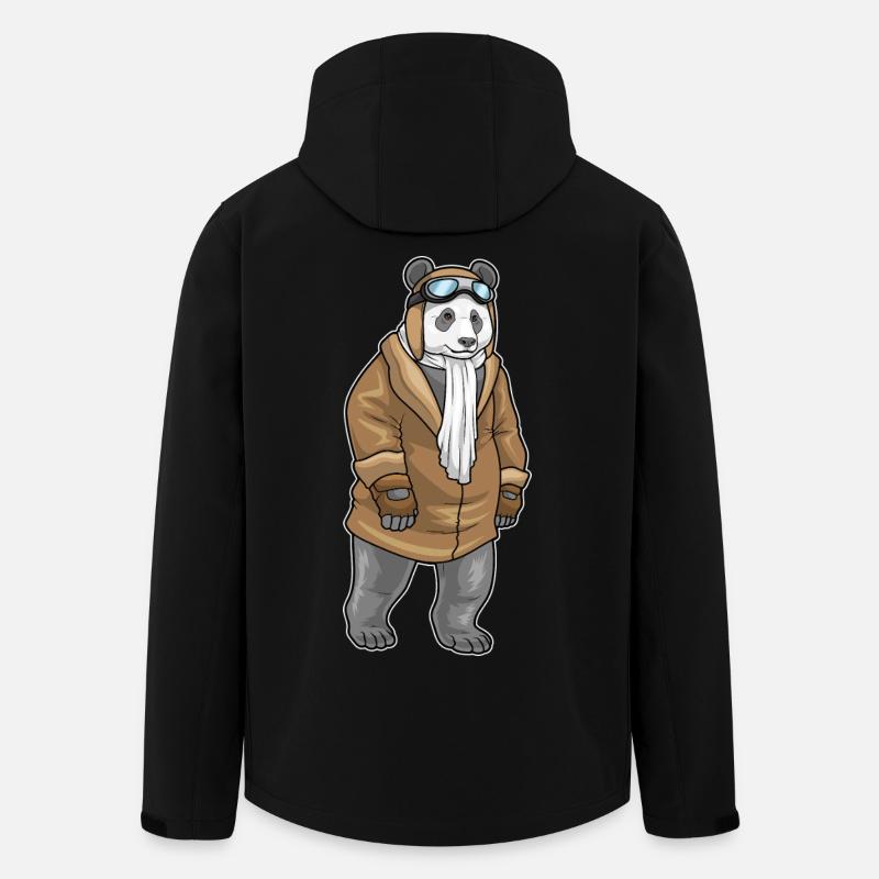 Casquette pilote Panda - Veste softshell homme en polyester recyclé Stanley/Stella - noir