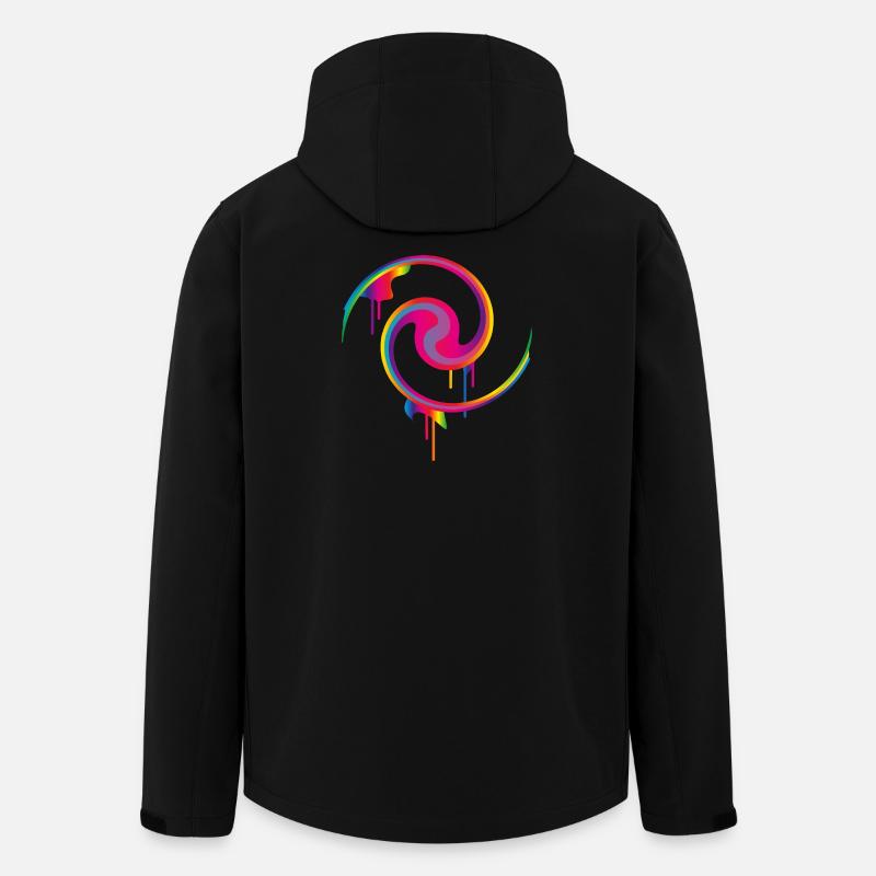 Bunter Graffiti-Farbstrudel mit Tropfeffekt - Recycelte Männer Softshell-Jacke von Stanley/Stella - Schwarz