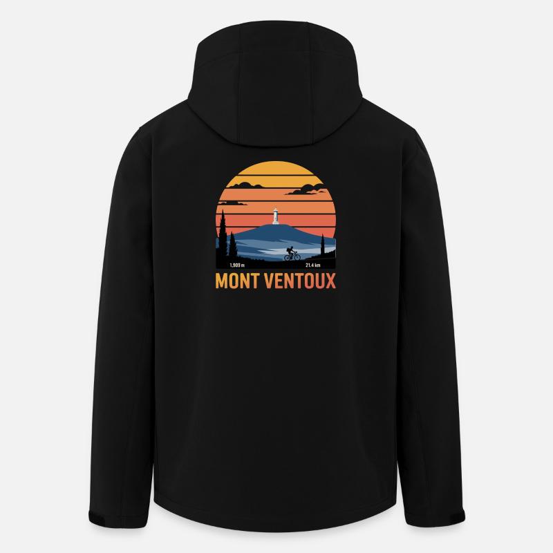 Mont Ventoux Ikonischer Radfahr-Print - Recycelte Männer Softshell-Jacke von Stanley/Stella - Schwarz