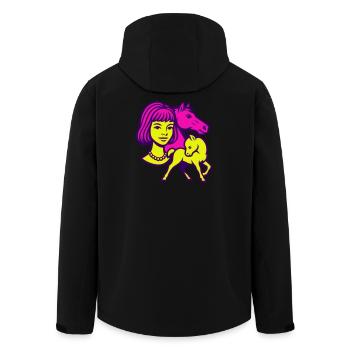 Fille Cheval Pop Art - Veste softshell homme en polyester recyclé Stanley/Stella - noir - Dos - AI Model Male 185 light (185cm)