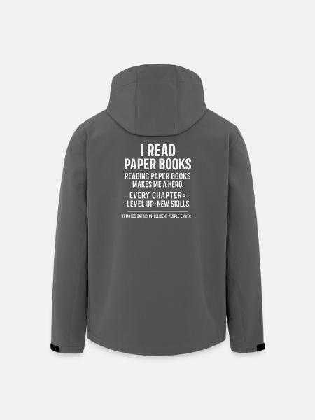 Reading Paper Books Message Tee - Men’s Recycled Softshell Jacket by Stanley/Stella - black