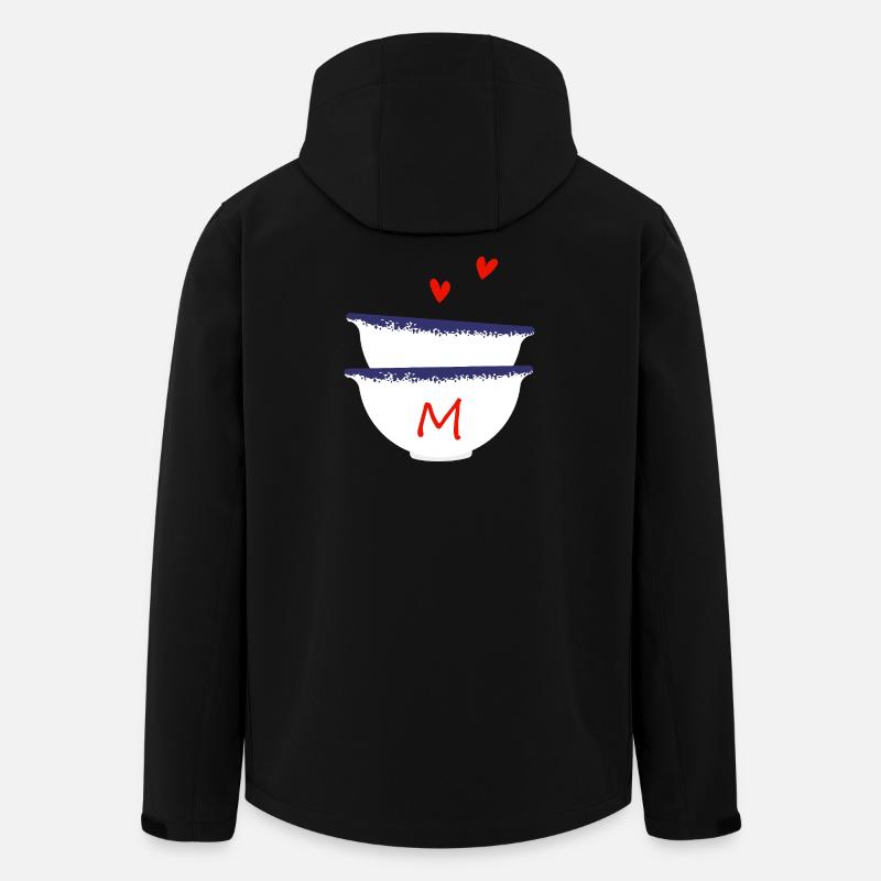 Lettre m bols breton - Veste softshell homme en polyester recyclé Stanley/Stella - noir