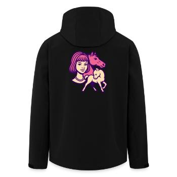 Horse Girl Pop Art Pink - Men’s Recycled Softshell Jacket by Stanley/Stella - black - Back - AI Model Male 185 light (185cm)