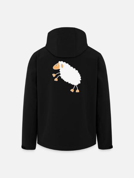 Fluffy Sheep Cartoon Design - Men’s Recycled Softshell Jacket by Stanley/Stella - black