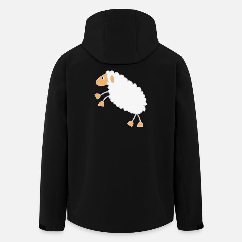 Flauschiges Schäflein Cartoon Design - Recycelte Männer Softshell-Jacke von Stanley/Stella - Schwarz