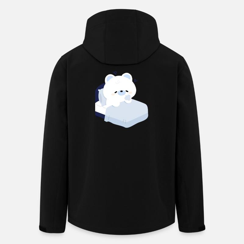Verträumter Eisbär auf kuscheligem Bett - Recycelte Männer Softshell-Jacke von Stanley/Stella - Schwarz