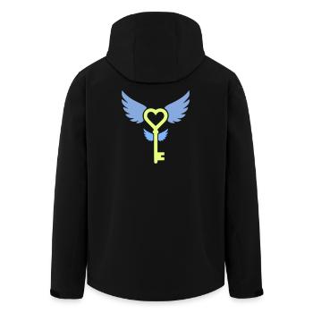 Key to the Heart | Love & Romance Symbol - Men’s Recycled Softshell Jacket by Stanley/Stella - black - Back - AI Model Male 185 light (185cm)
