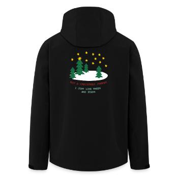 Kein Weihnachtspulli: Bäume und Sterne - Recycelte Männer Softshell-Jacke von Stanley/Stella - Schwarz - Hinten - AI Model Male 185 light (185cm)